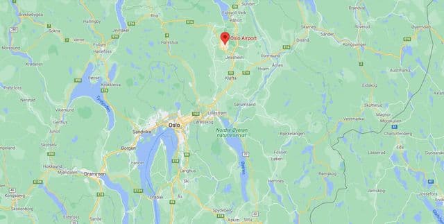 Oslo luchthavens kaart