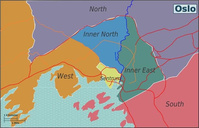 Oslo district kaart