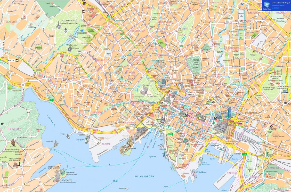 Oslo centrum kaart