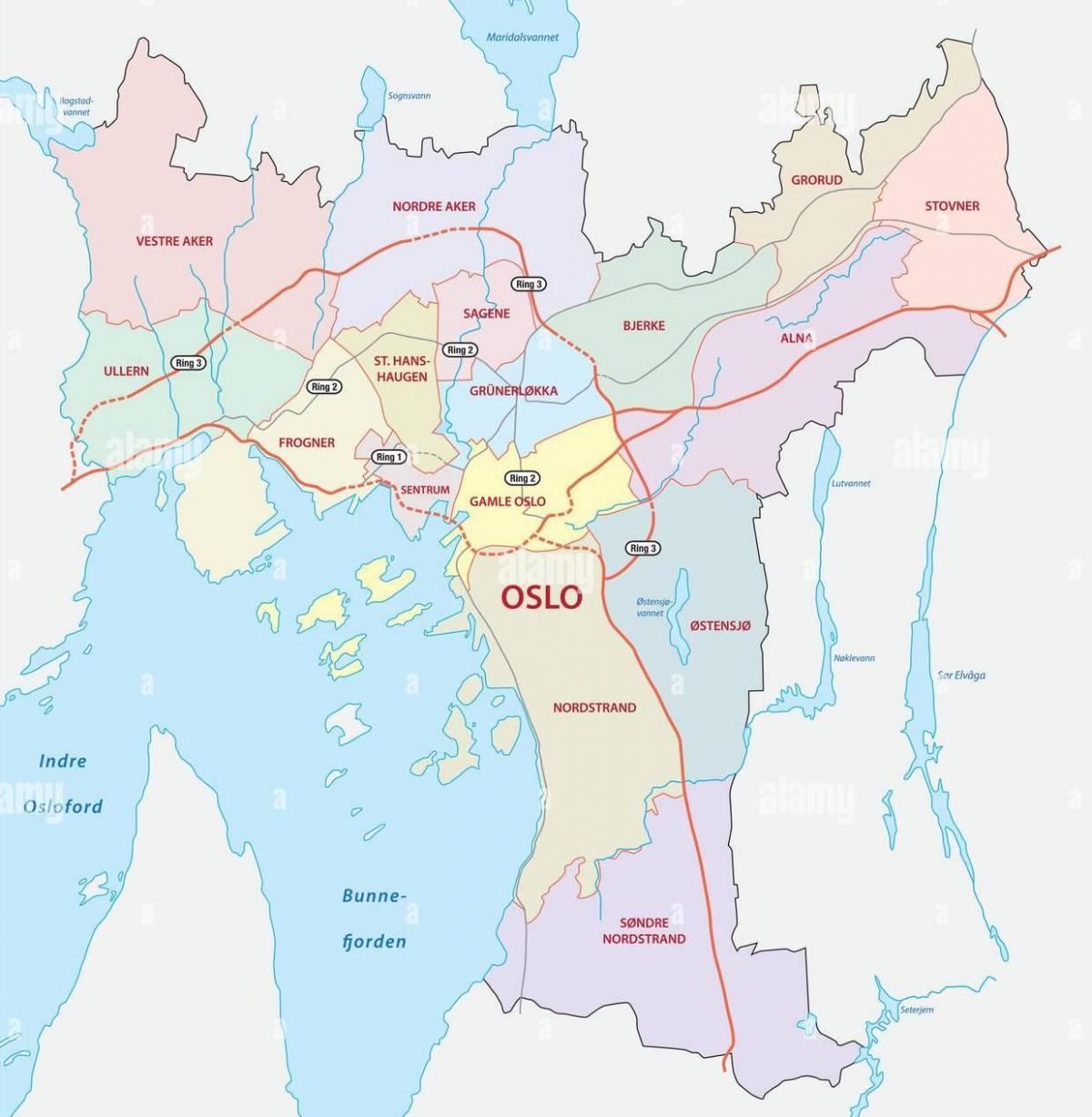 Oslo wijken kaart